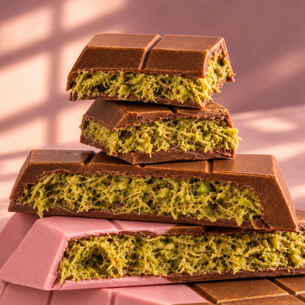 Chocolate de Dubái by Vicca || Pink Dubai Chocolate Collection Bar